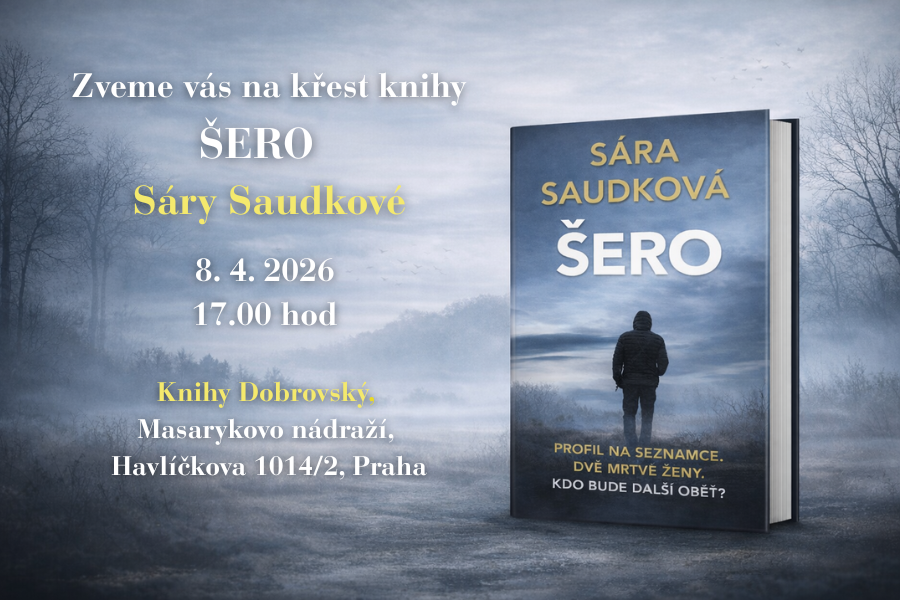 Pozvánka na křest knihy Šero od Sáry Saudkové